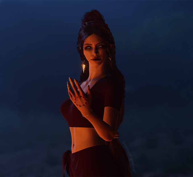 Simple Modern Collection with custom scar and jewellery